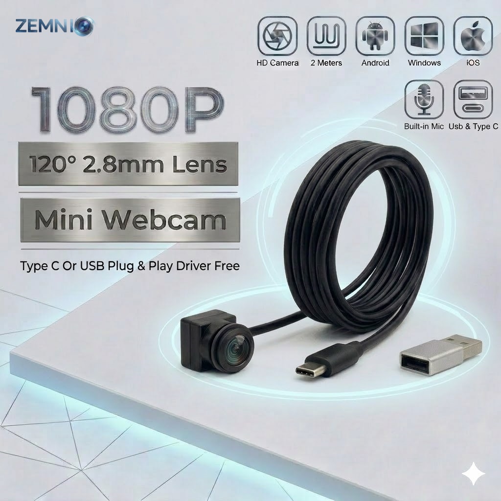 Outdoor Usb Power Adapter - USB Type-C Mini Webcam with Mic,