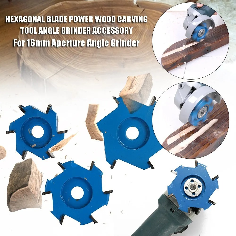 Stump Grinder Attachment - New Hexagonal Blade Fillet Power Wood