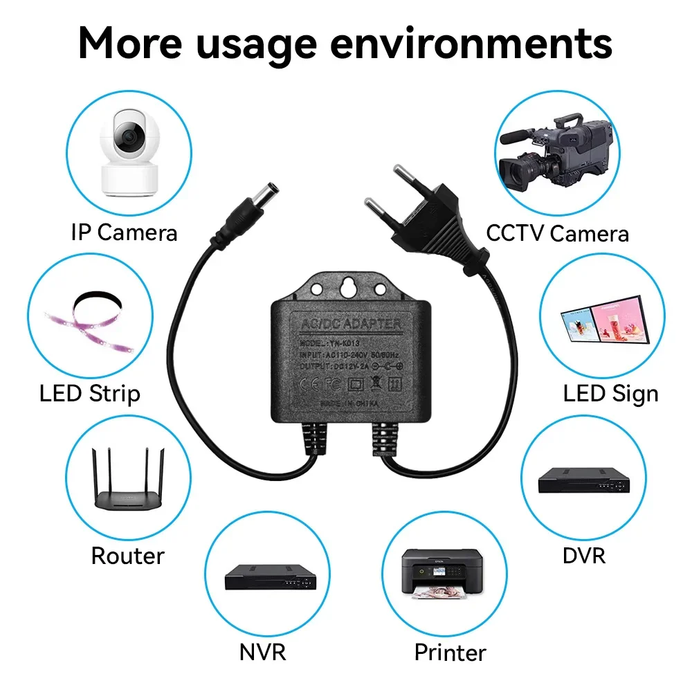 Power Adapter  DC12V 2A Waterp - đánh giá và giá Outdoor Power Adapter