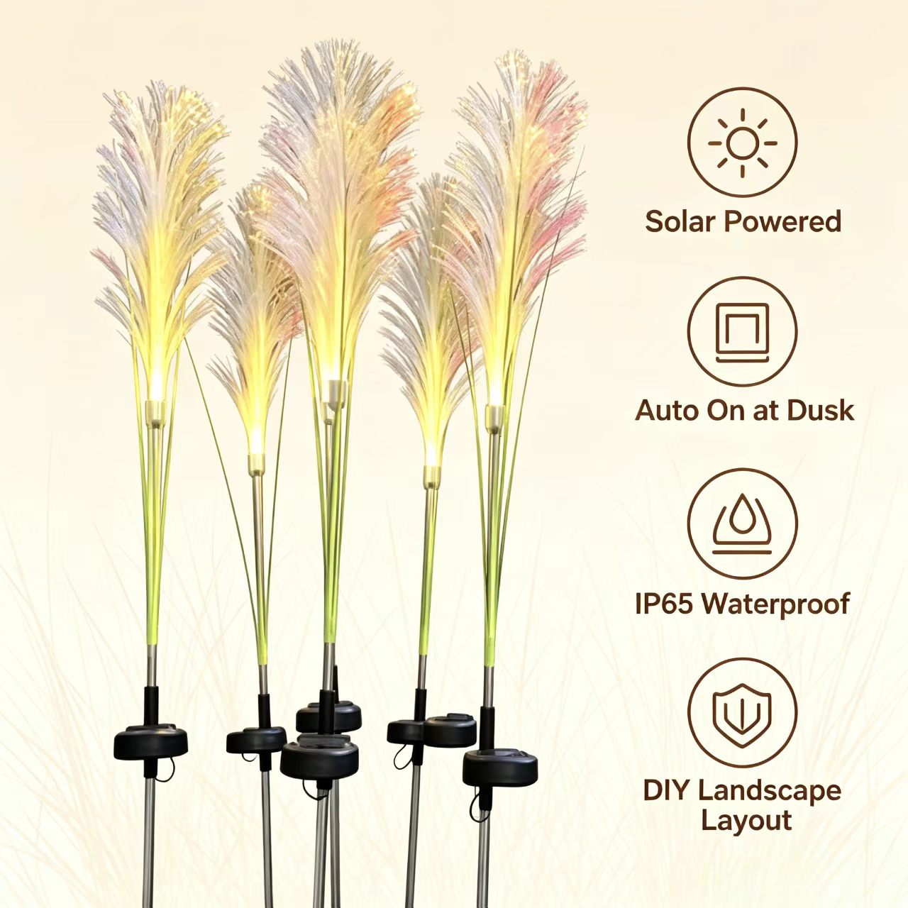 HTMCK LED Solar Garden Reed La - đánh giá và giá Outdoor Power For Christmas Lights