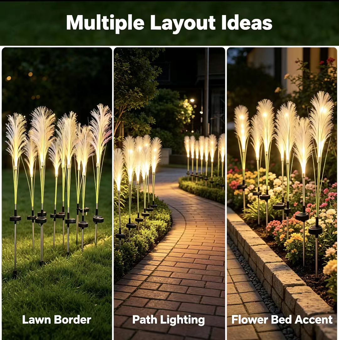 HTMCK LED Solar Garden Reed La - đánh giá và giá Outdoor Power For Christmas Lights