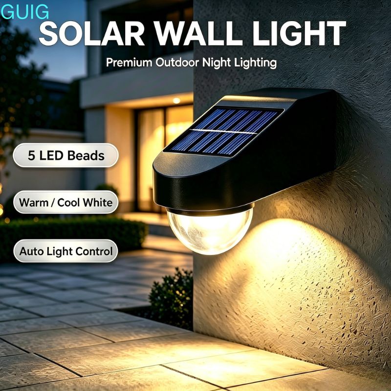 5 LED Solar Wall Light Outdoor - đánh giá và giá Outdoor Power Brush