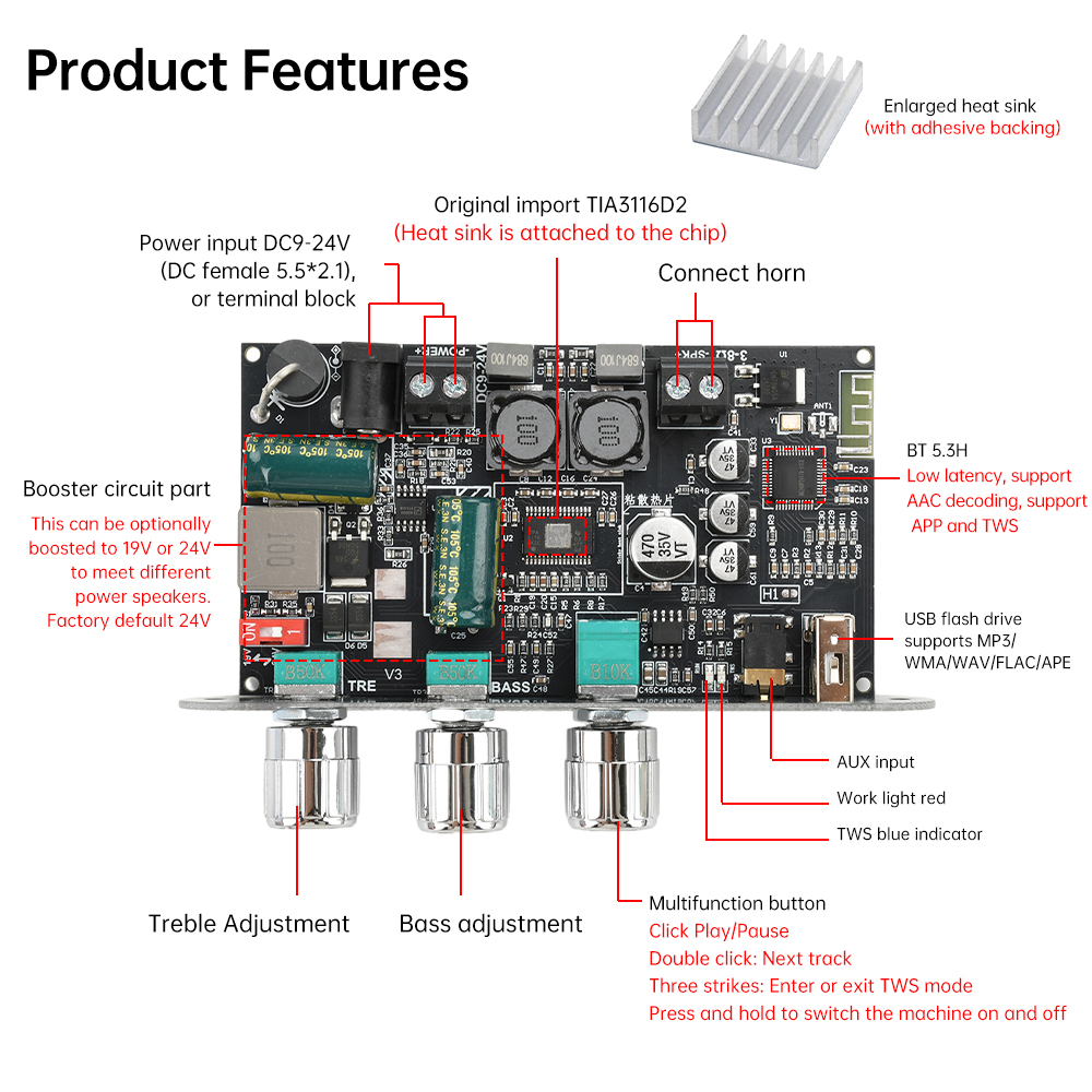 100W Mono Bluetooth 5.3 Amplif - đánh giá và giá Outdoor Power Source