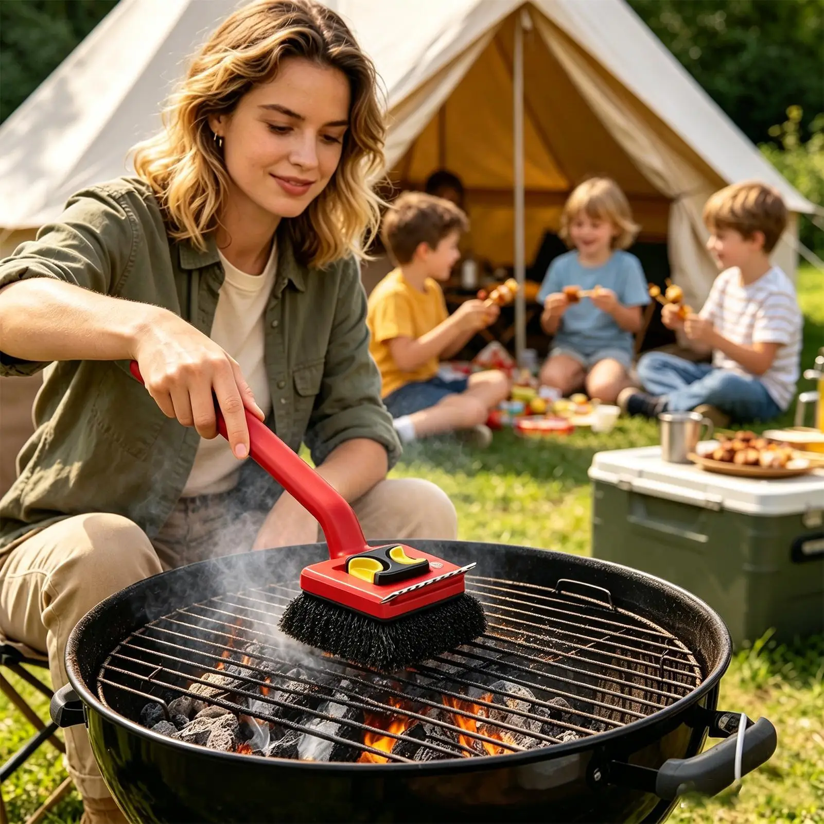 Long Handle Electric Grill Bru - đánh giá và giá Outdoor Power Brush