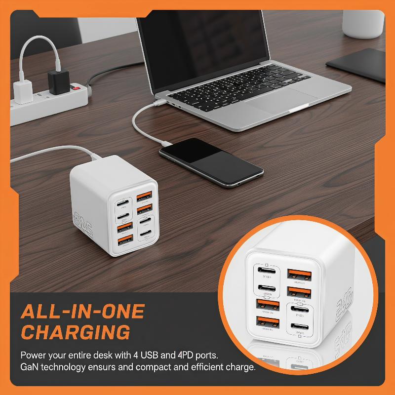 240W GaN USB C Charger 8 In 1  - đánh giá và giá Outdoor Usb Power Adapter