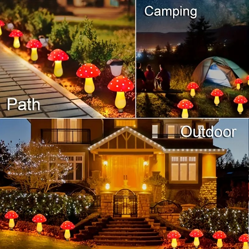 Solar-Powered LED Mushroom Lig - đánh giá và giá Outdoor Power For Christmas Lights