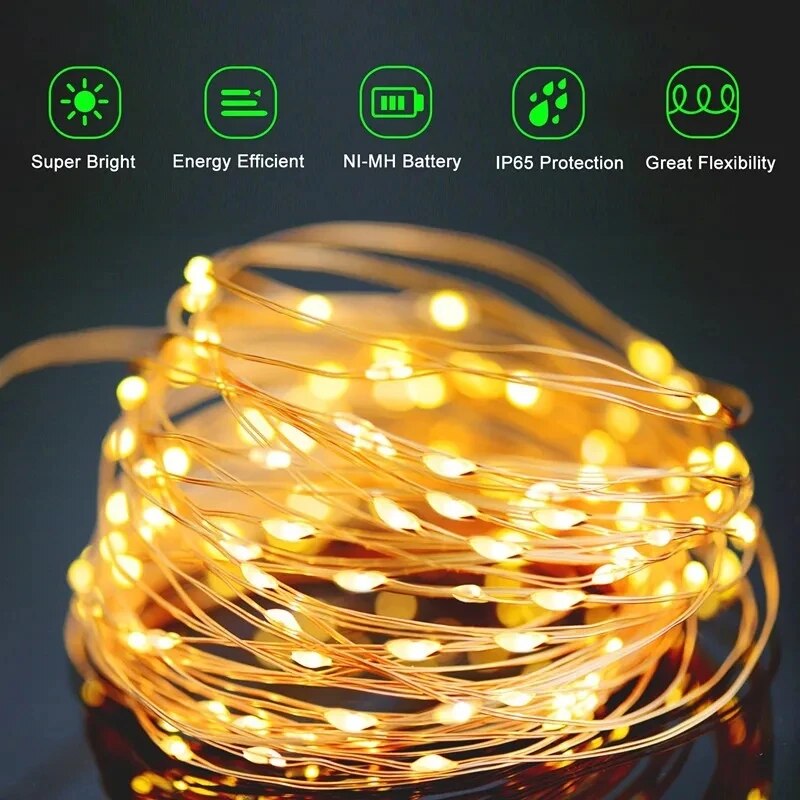 100 LED Solar Fairy Waterproof - đánh giá và giá Outdoor Power For Christmas Lights