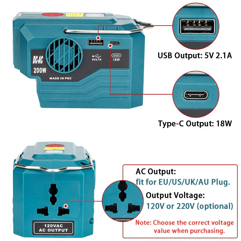 Power Inverter for Makita 18V  - đánh giá và giá Outdoor Power Inverter