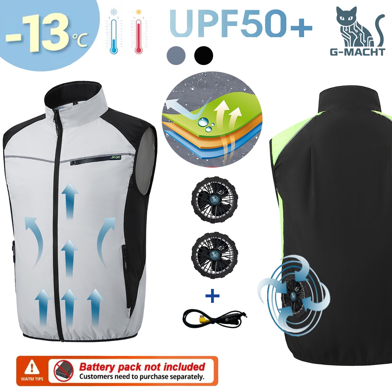 USB Cooling Fan Vest Summer Ai - đánh giá và giá Outdoor Power Not Working